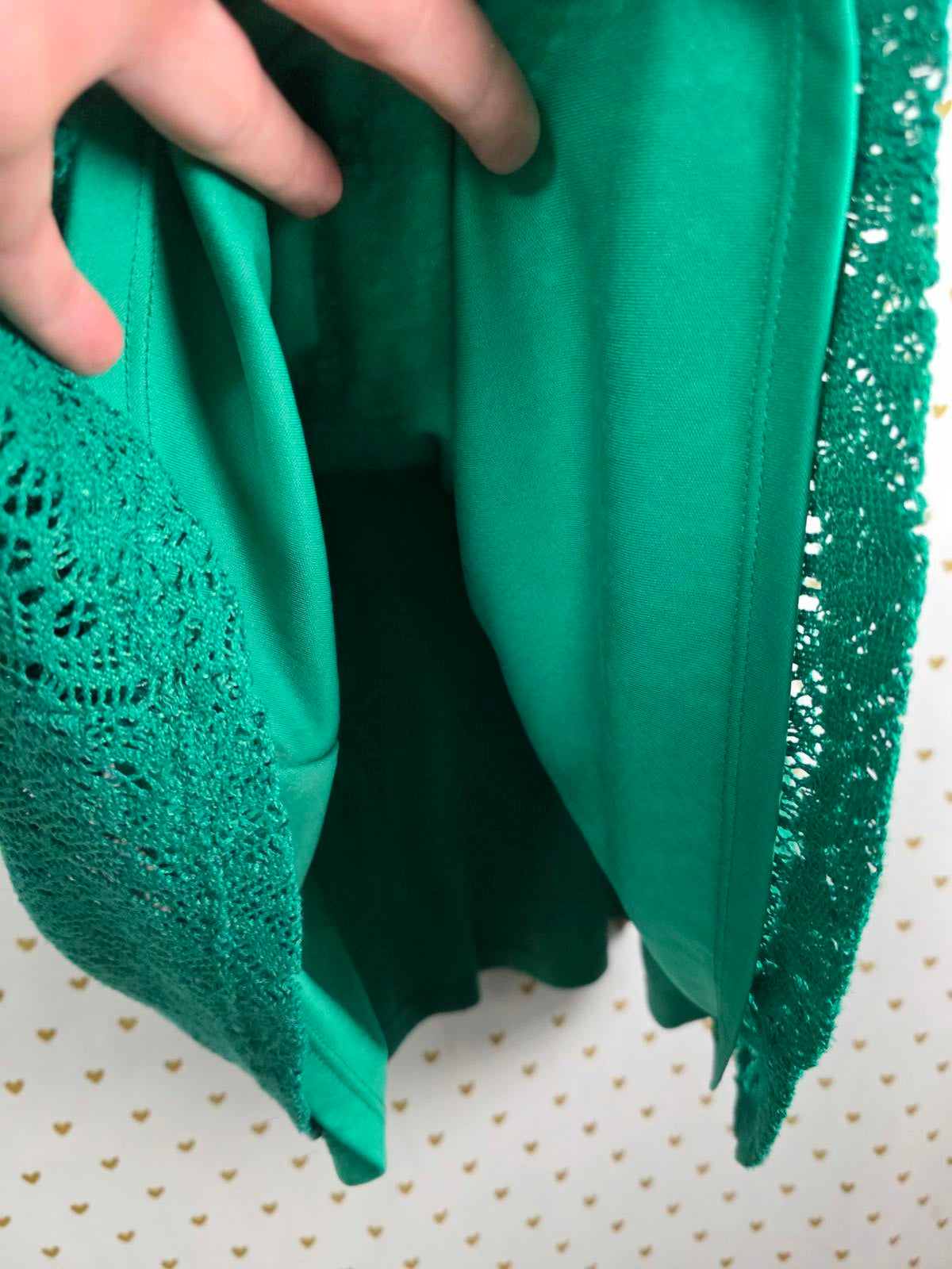 Green Cute Flowy Knee Length Cutout Dress GREEN MEDIUM