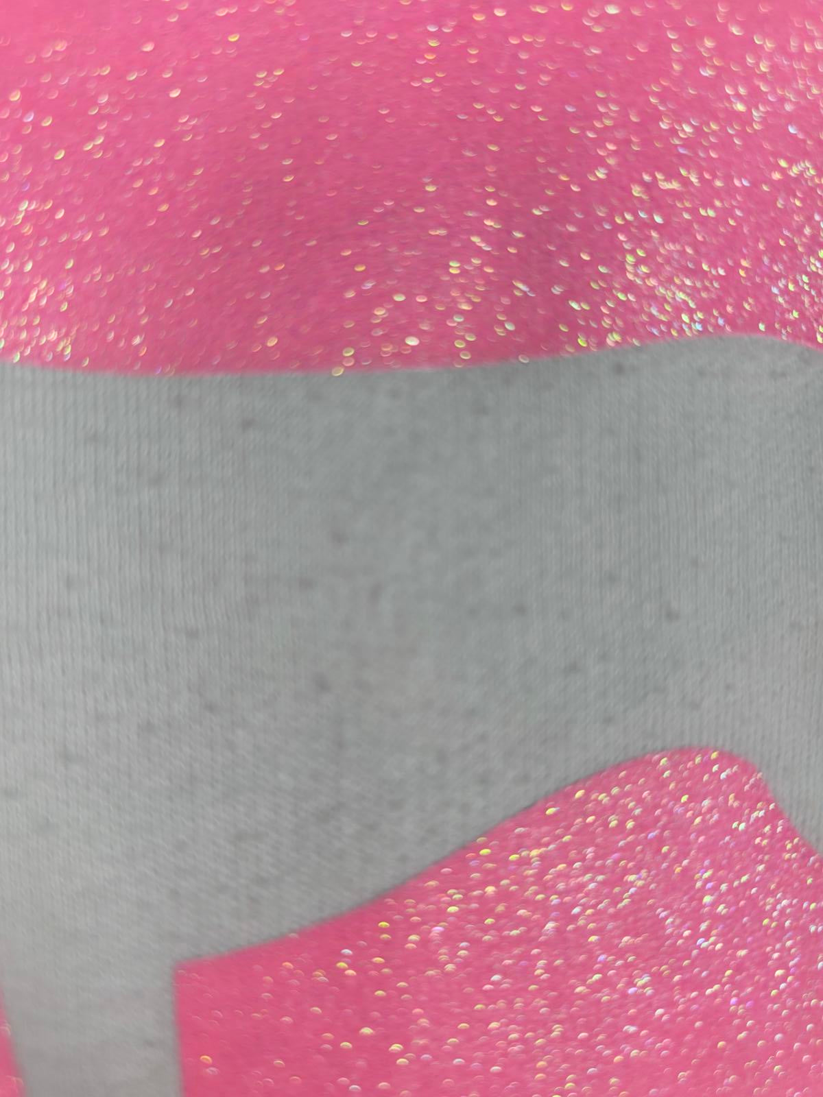 Victorias Secret Pink LOVE Glitter Originals CAMPUS Hoodie Pullover Sweater L