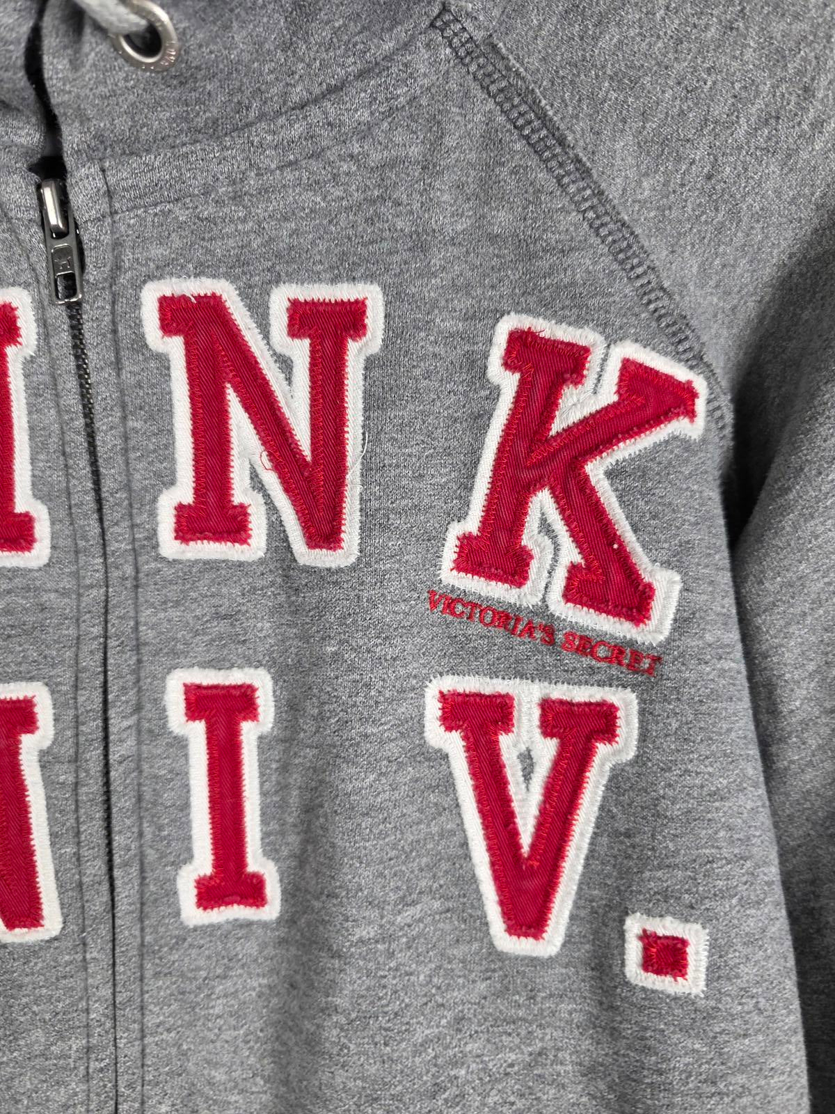 Victorias Secret Pink VIntage Patch Embroidered Full Zip hoodie Jacket SMALL