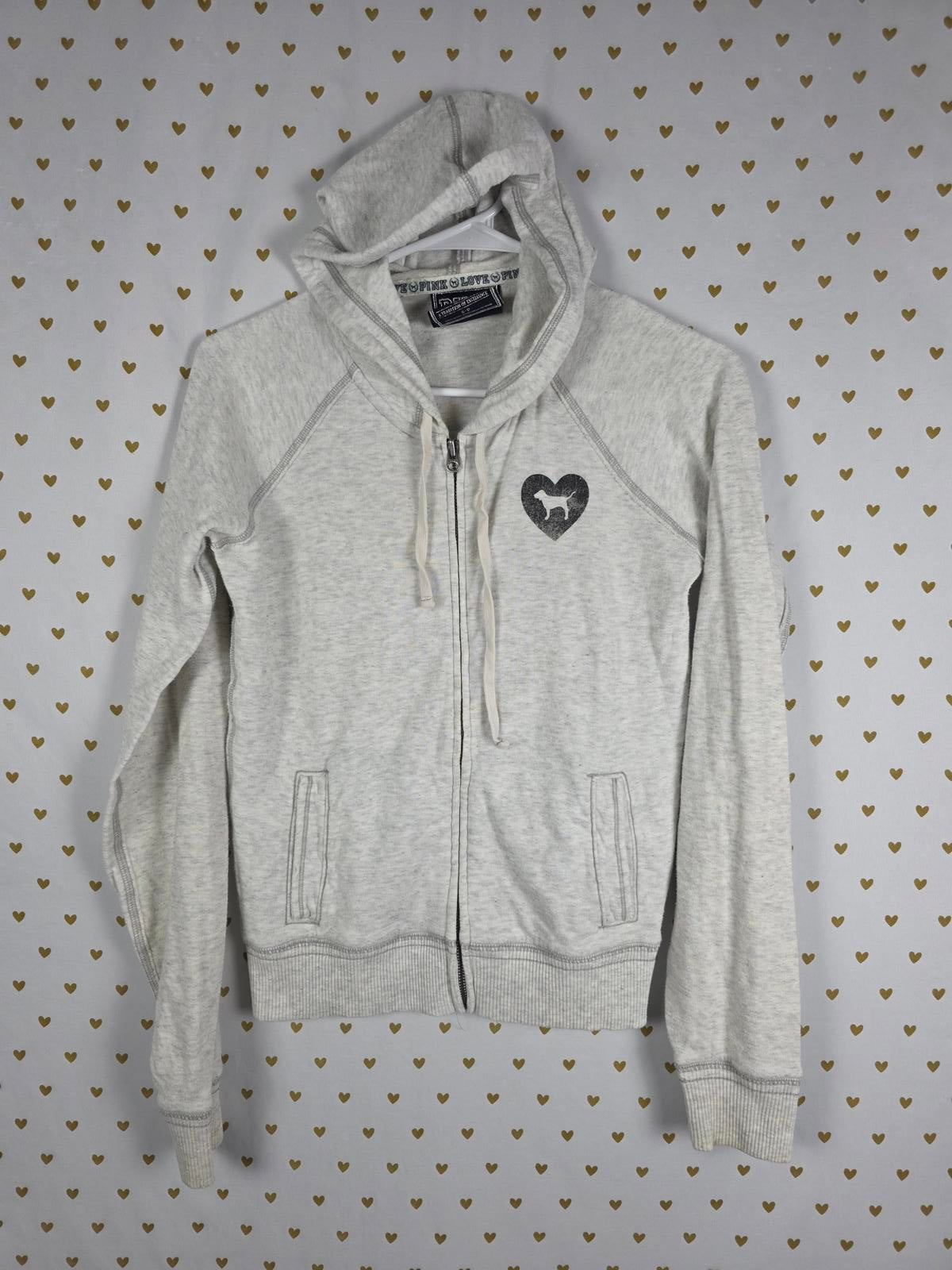 Victorias Secret Pink Vintage AMAZING Full Zip Hoodie Jacket SMALL