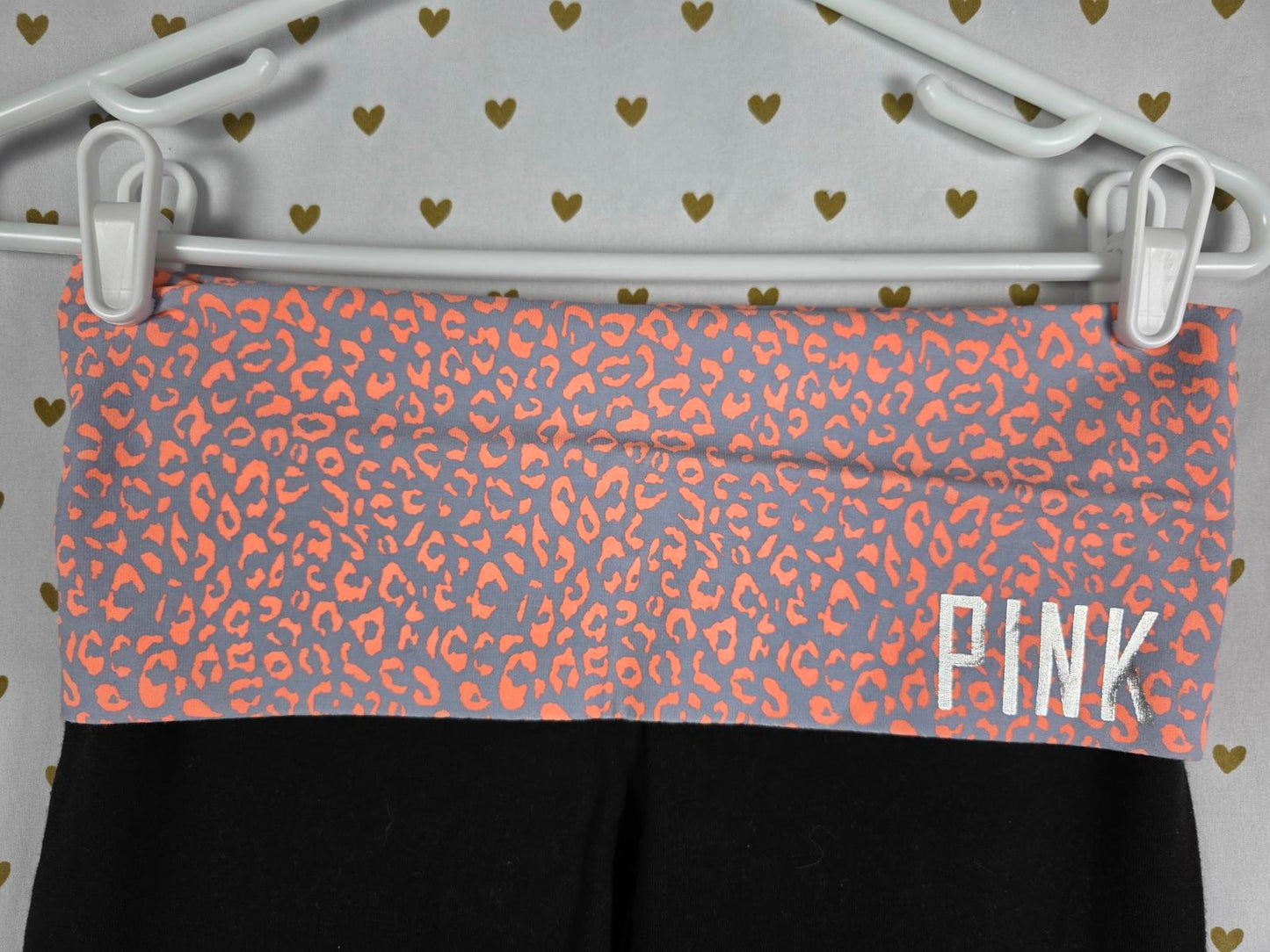Victorias Secret PINK Neon Leopard Cheetah VINTAGE Foldover Yoga Pants Capri XS