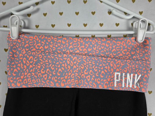 Victorias Secret PINK Neon Leopard Cheetah VINTAGE Foldover Yoga Pants Capri XS