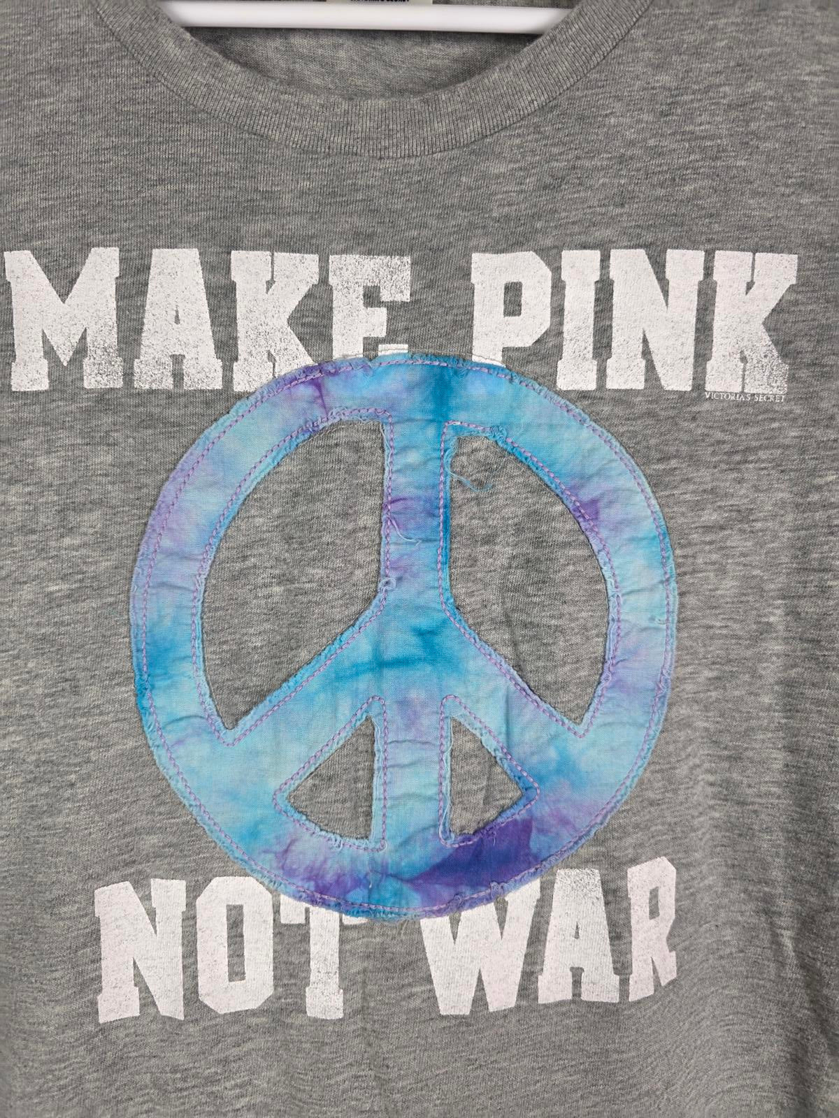 Victorias Secret MAKE PINK NOT WAR Vintage Tee Shirt PEACE SMALL