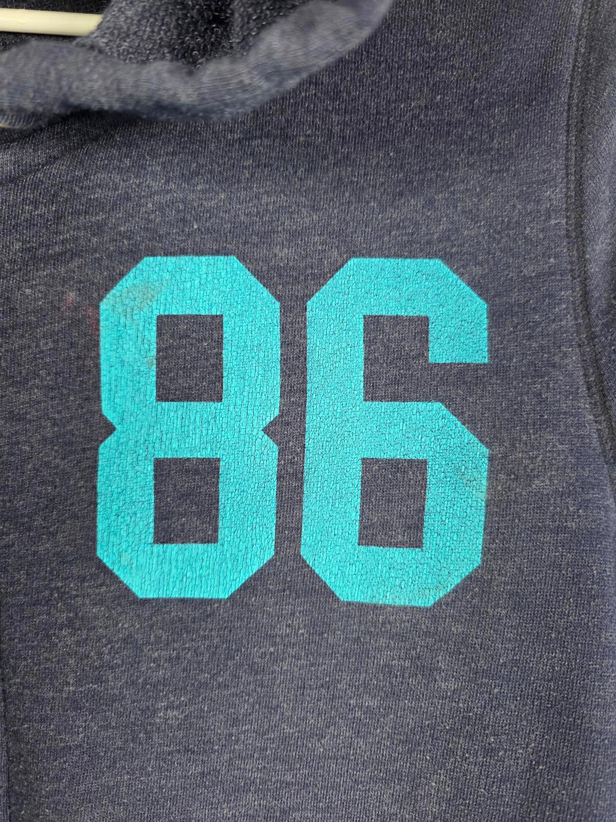 Victorias Secret Pink VINTAGE 86 Logo Full Zip Hoodie Jacket Blue MEDIUM