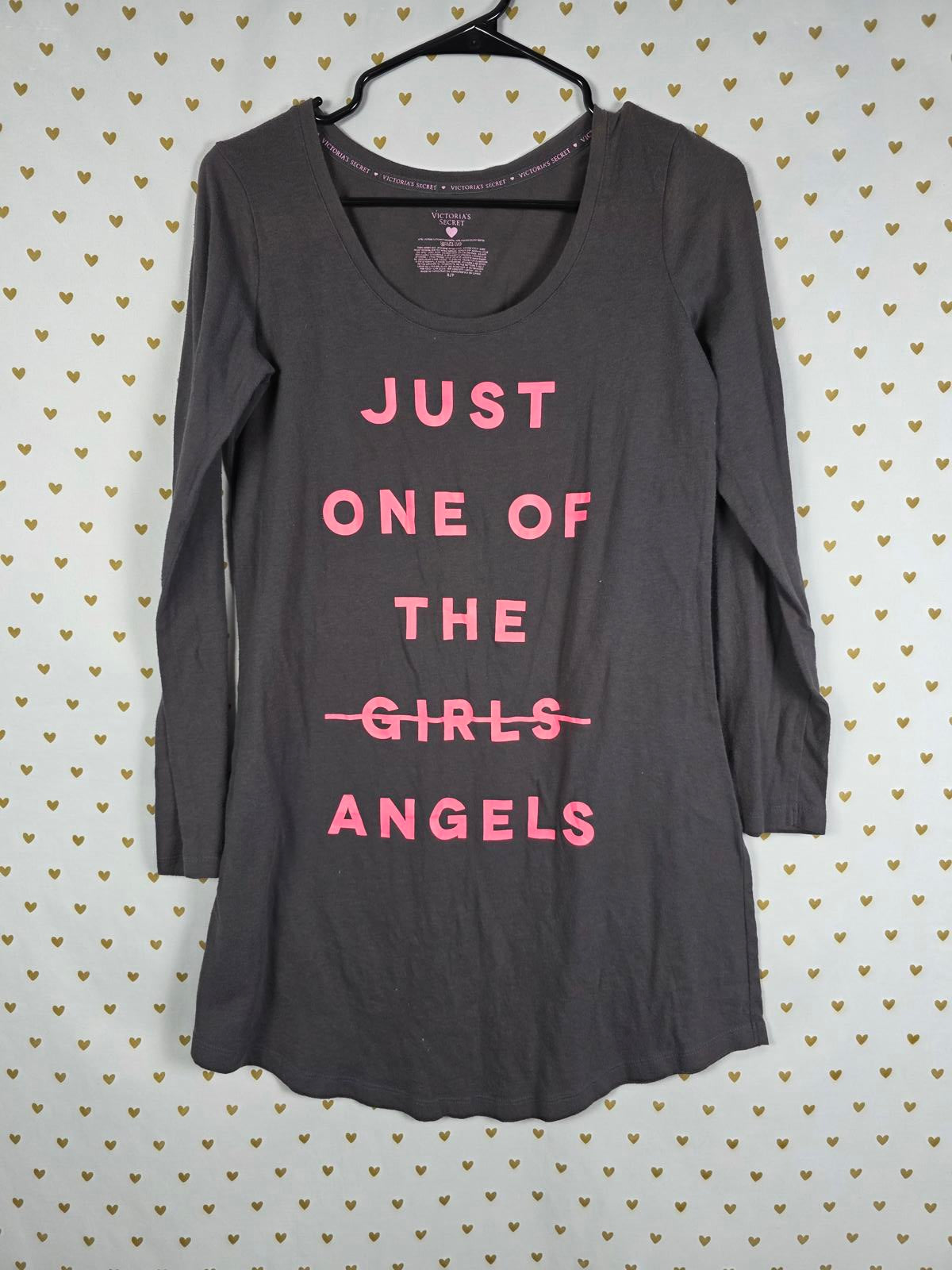 Victorias Secret ANGELS Nightgown Sleep Shirt Nightie Pajama Dress Cotton SMALL