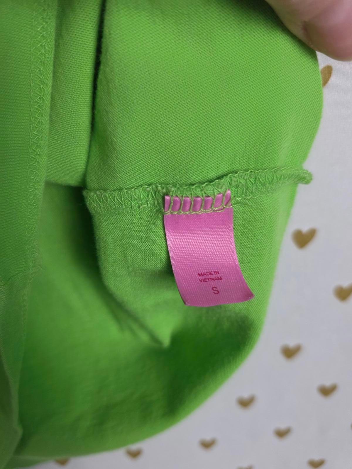 Victorias Secret PINK RARE VINTAGE y2k Green Bling Tee Shirt Cotton SMALL