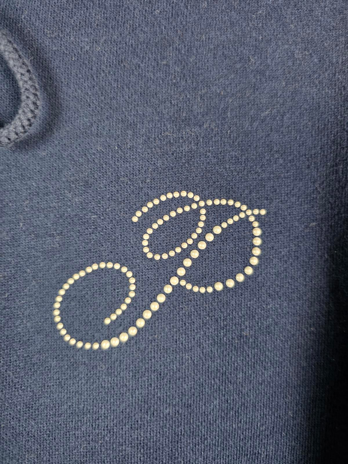 Victorias Secret Pink Campus Full zip Navy BLING Dog Heart Logo Hoodie Jacket SM