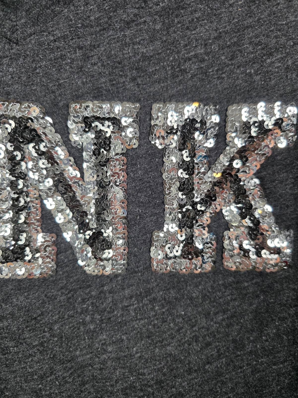 Victorias Secret PINK V neck BLING Sequined Silver Logo Black SMALL