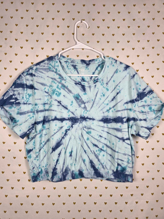 Victorias Secret PINK Cropped Tye Dye Tee shirt gathered XL