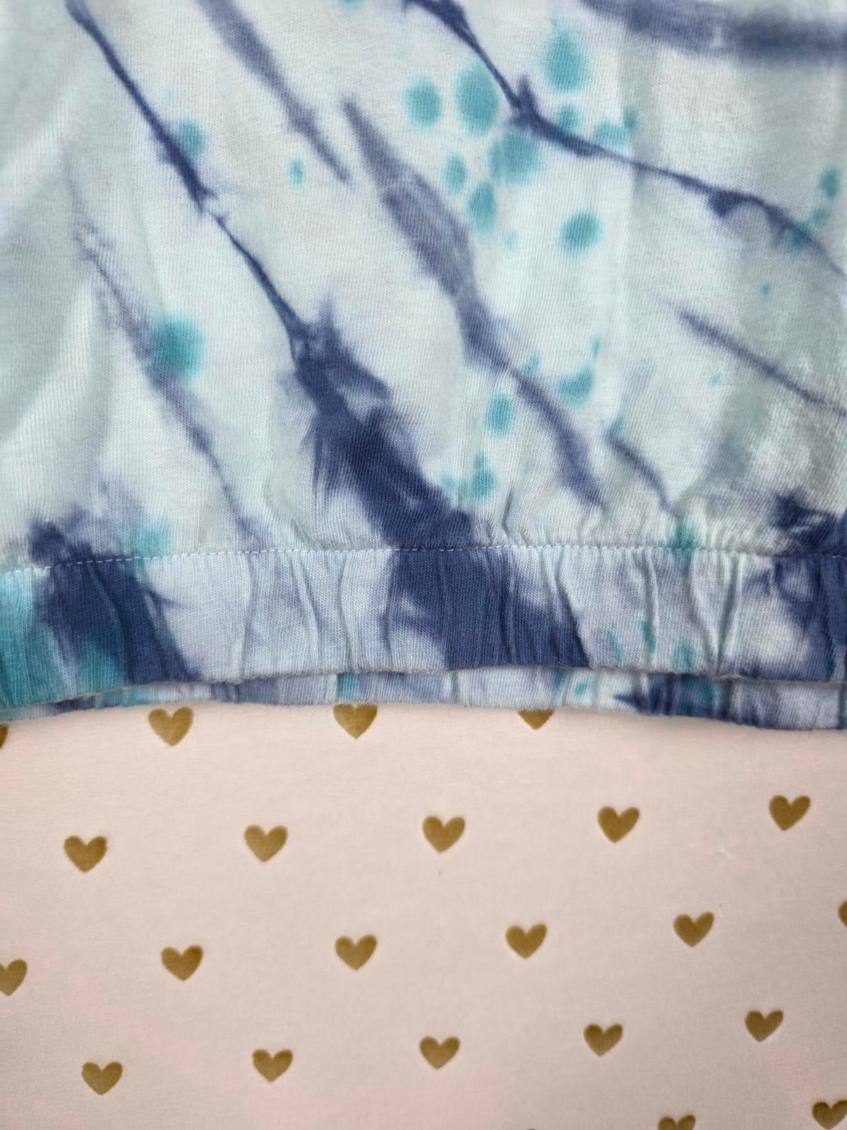 Victorias Secret PINK Cropped Tye Dye Tee shirt gathered XL