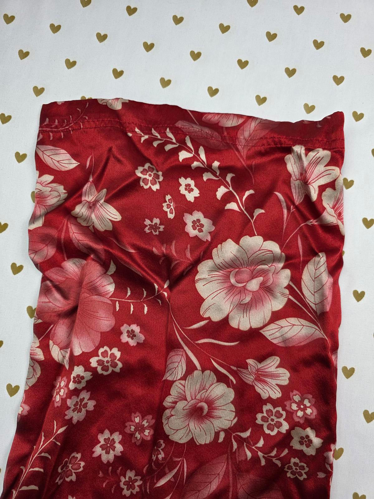 Josephine Chaus 100% Silk Flowy Pants Floral Pants Sz 8 Red