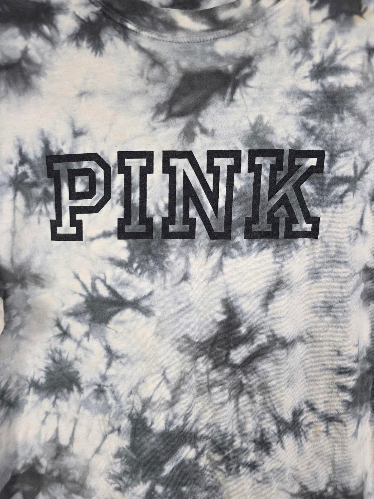 Victorias Secret PINK Long Sleeve Campus Tye Dye Tee Shirt Logo XS