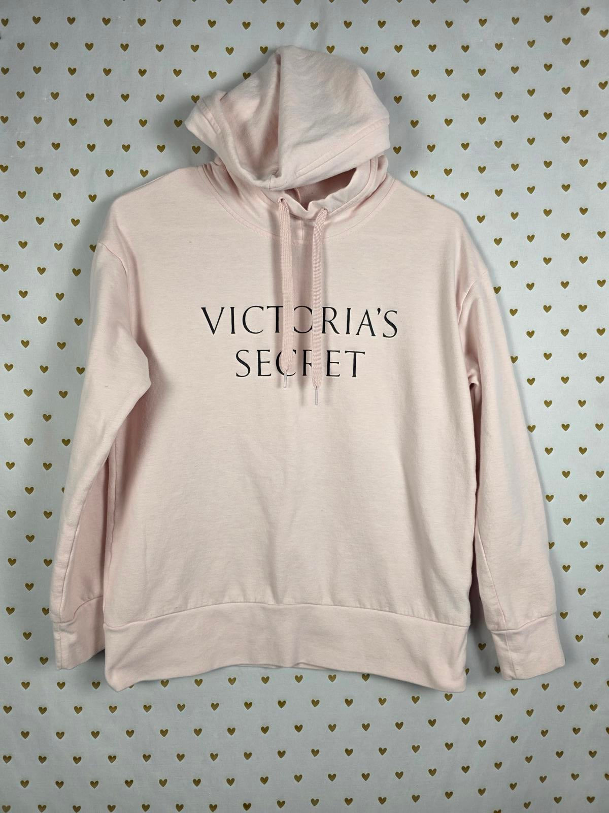 Victorias Secret Pullover Hoodie Sweater Logo Light Pink XS
