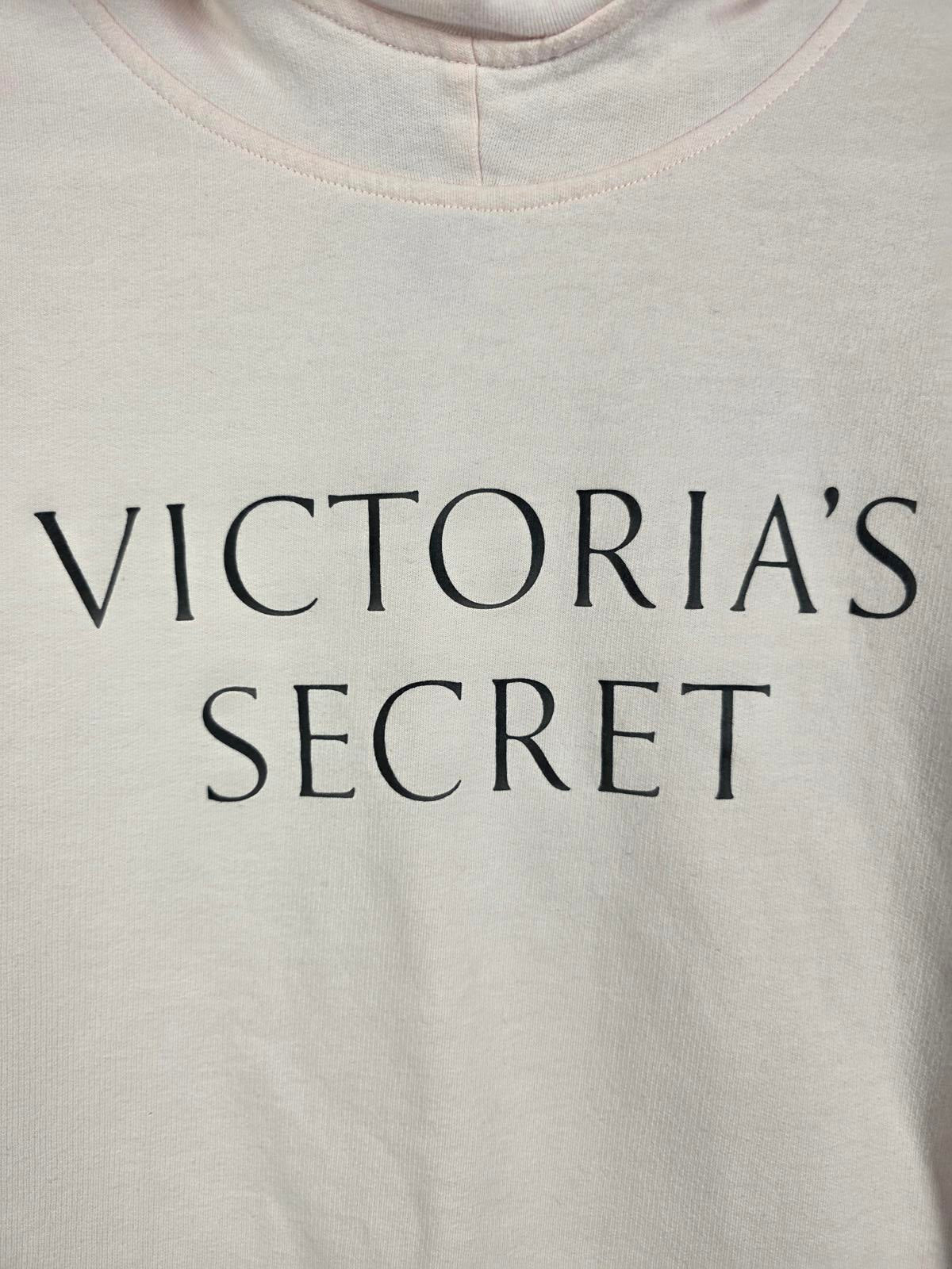 Victorias Secret Pullover Hoodie Sweater Logo Light Pink XS