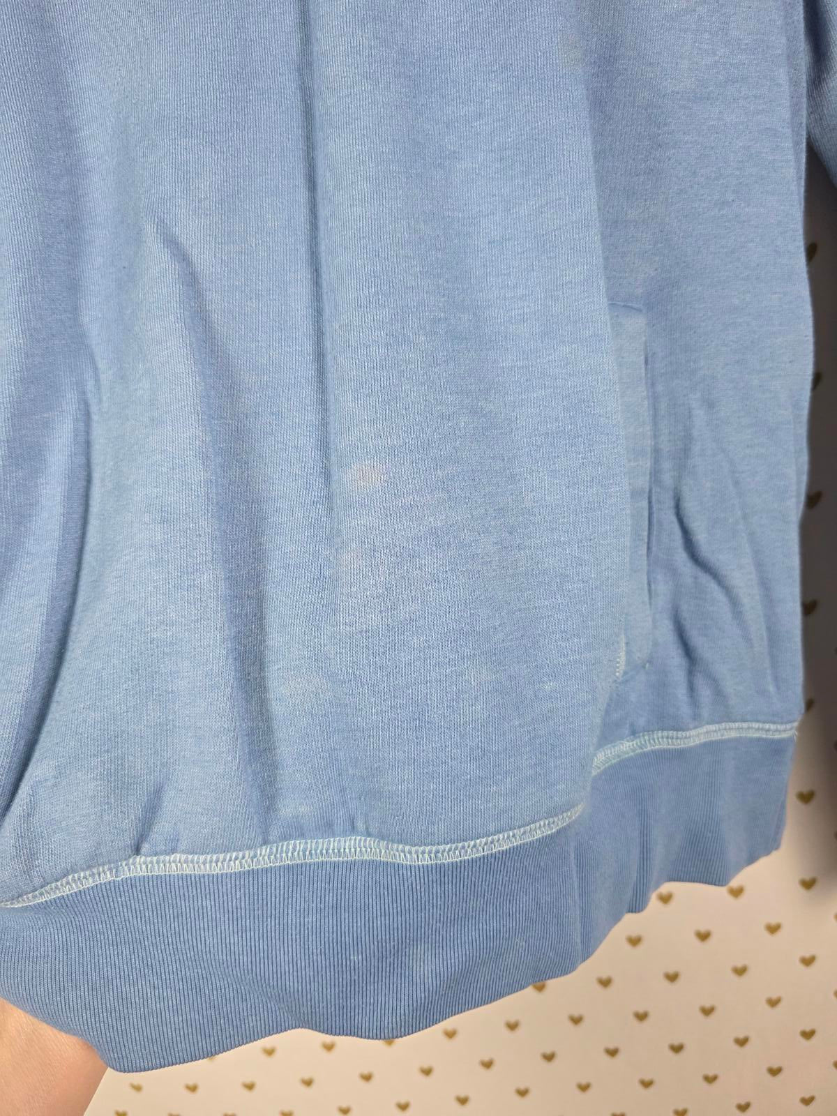 Victorias Secret Pink Quarter ZIp 1986 Blue Sweater Shirt Medium
