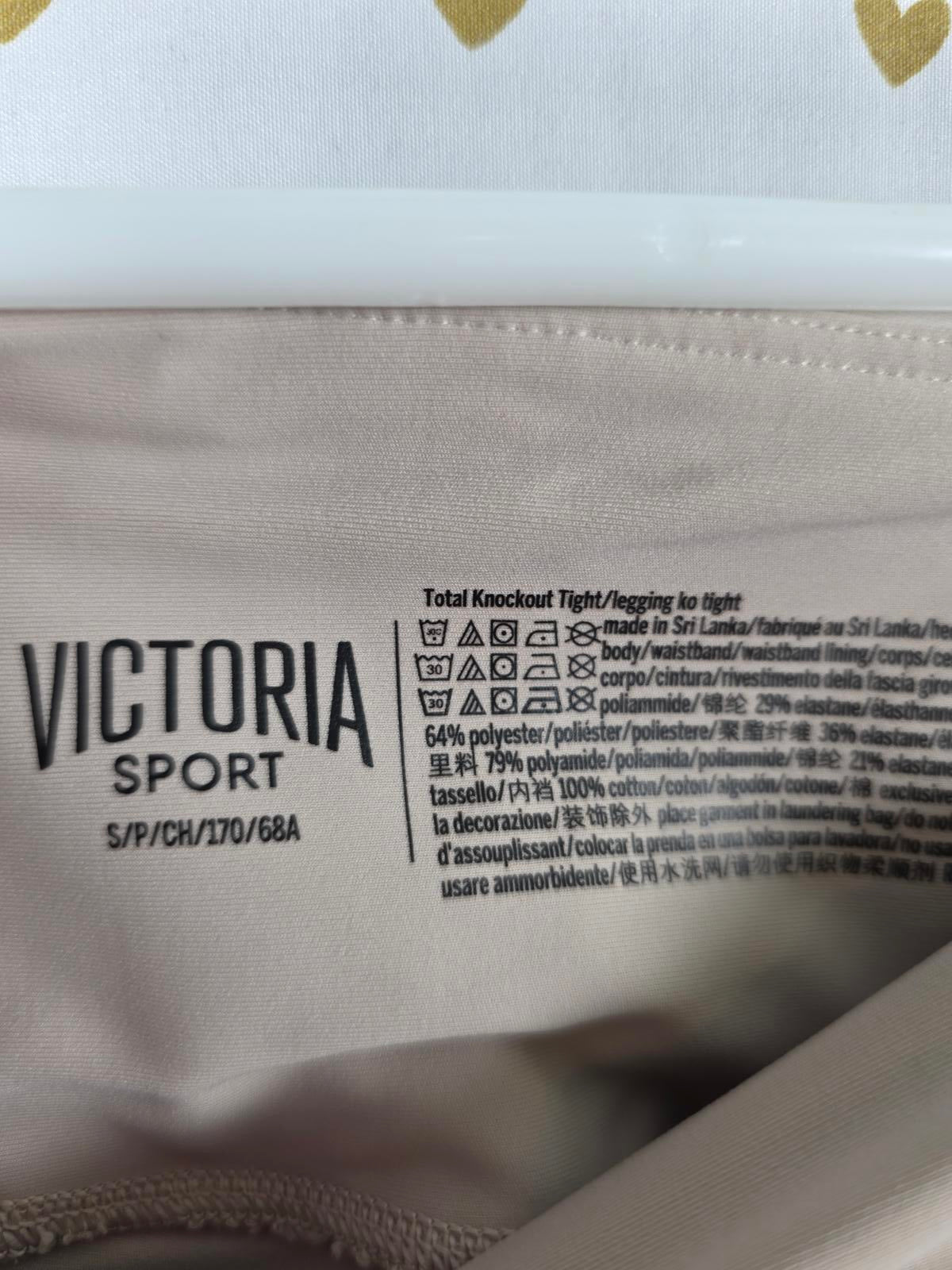 Victorias Secret SPORT Beige Cutout Active Pants Yoga Small knockout