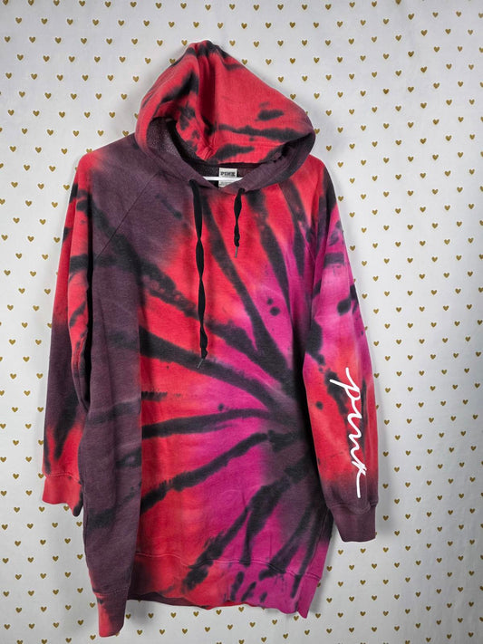 Victorias Secret Pink Tye Dye Logo SWEATER DRESS Long Oversized SMALL