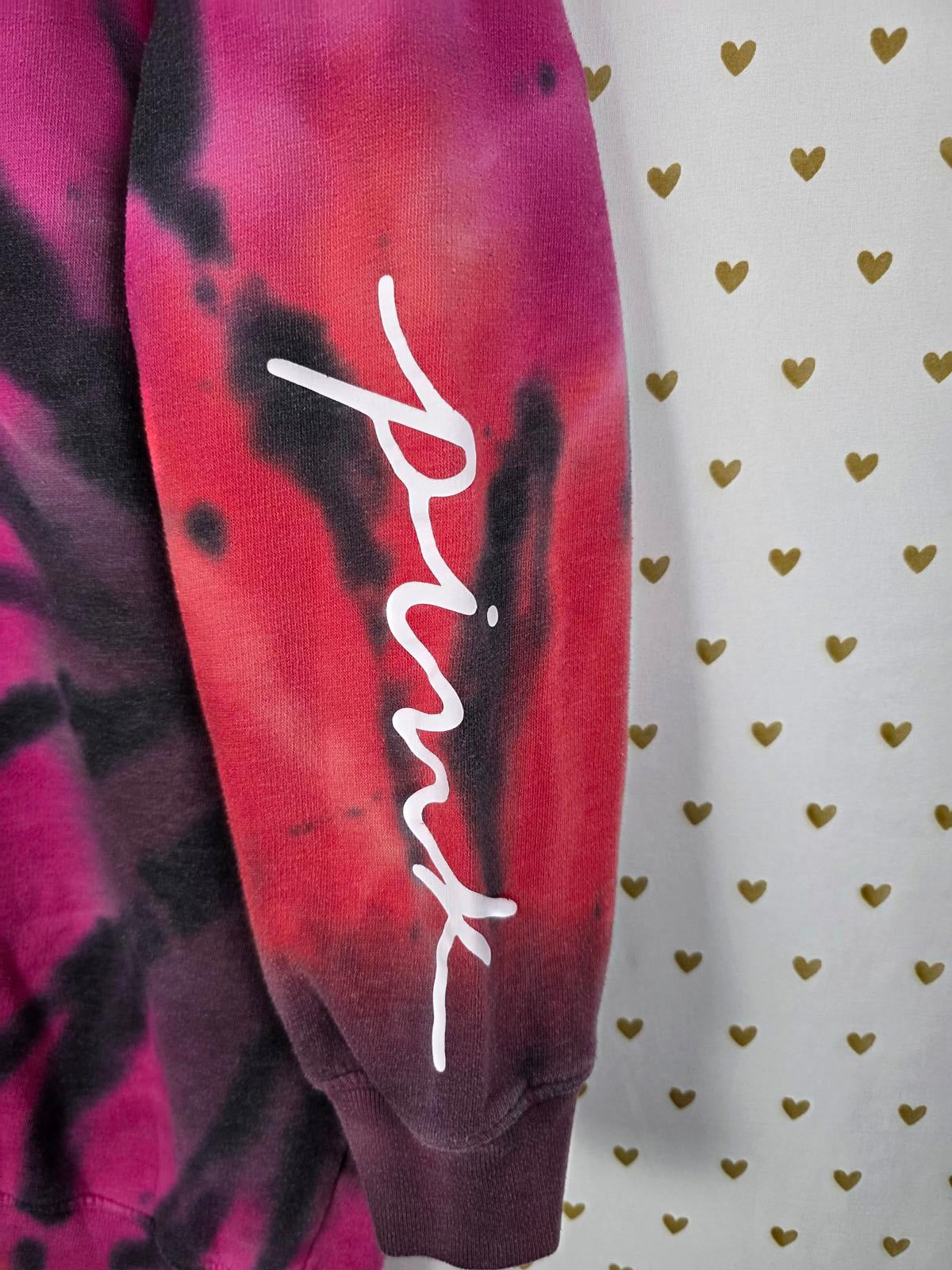 Victorias Secret Pink Tye Dye Logo SWEATER DRESS Long Oversized SMALL
