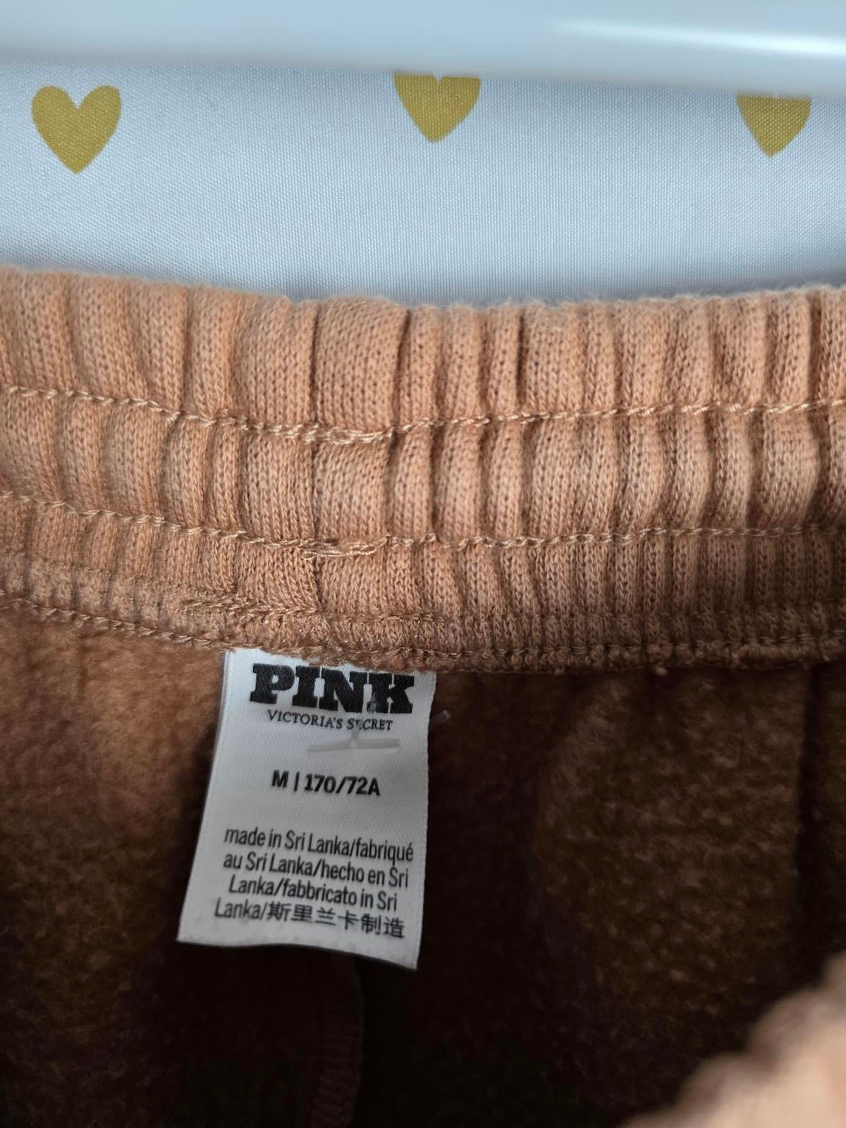 Victorias Secret Pink Brown NWT SET Hoodie Jacket Flared Sweatpants Medium large