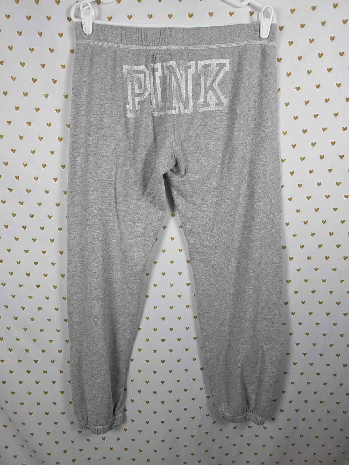 Victorias Secret PINK VINTAGE Logo Butt Sweatpants Y2K Small Grey