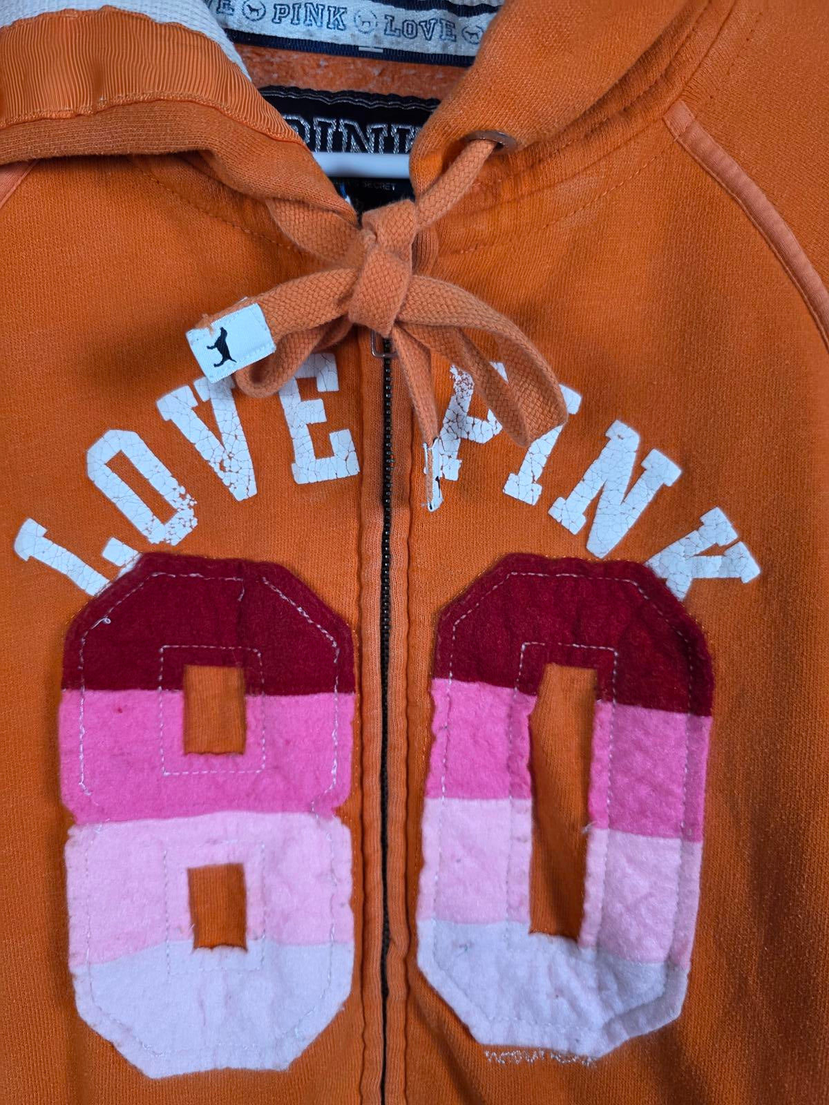 Victorias Secret Pink Vintage Hoodie Joggers SET y2k SMALL Jacket Pants Patches