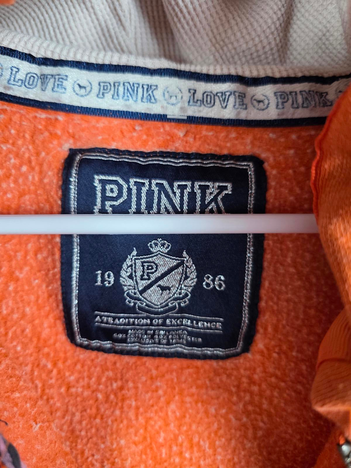 Victorias Secret Pink Vintage Hoodie Joggers SET y2k SMALL Jacket Pants Patches
