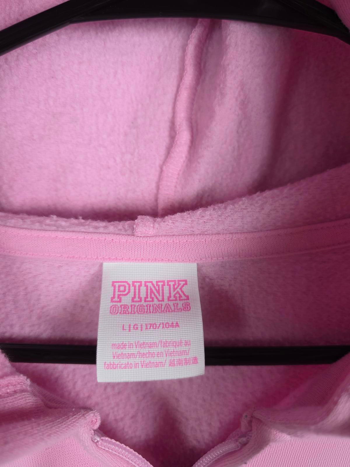 Victorias Secret Pink LOVE Originals CAMPUS Hoodie Pullover Sweater L