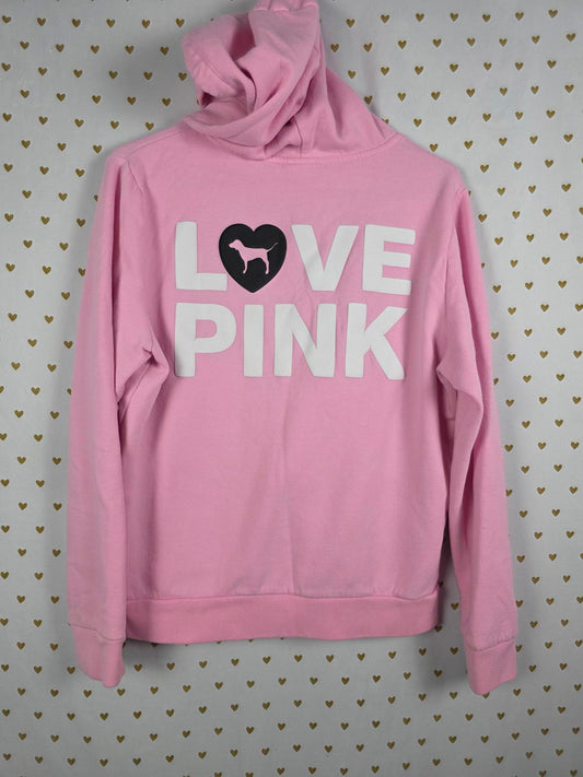 Victorias Secret Pink LOVE Originals CAMPUS Hoodie Pullover Sweater L