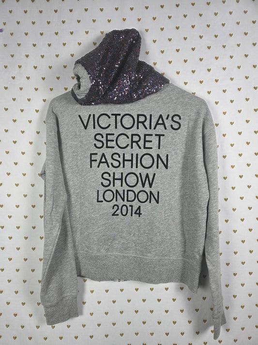 Victorias Secret Pink BLING SEQUIN Fashion Show LONDON 2014 Hoodie Jacket XS