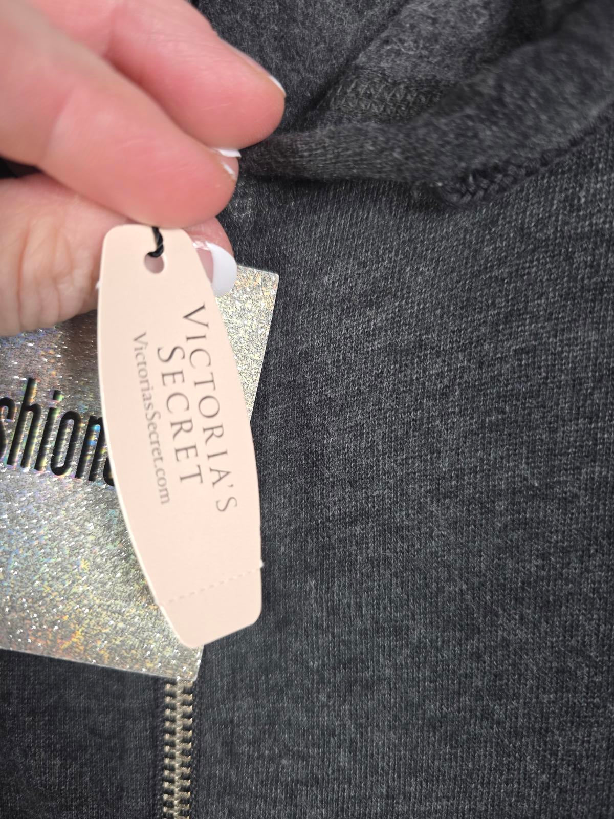NWT Victoria's Secret 2015 NYC VS Fashion Show Bling Full Zip Hoodie Jacket MED