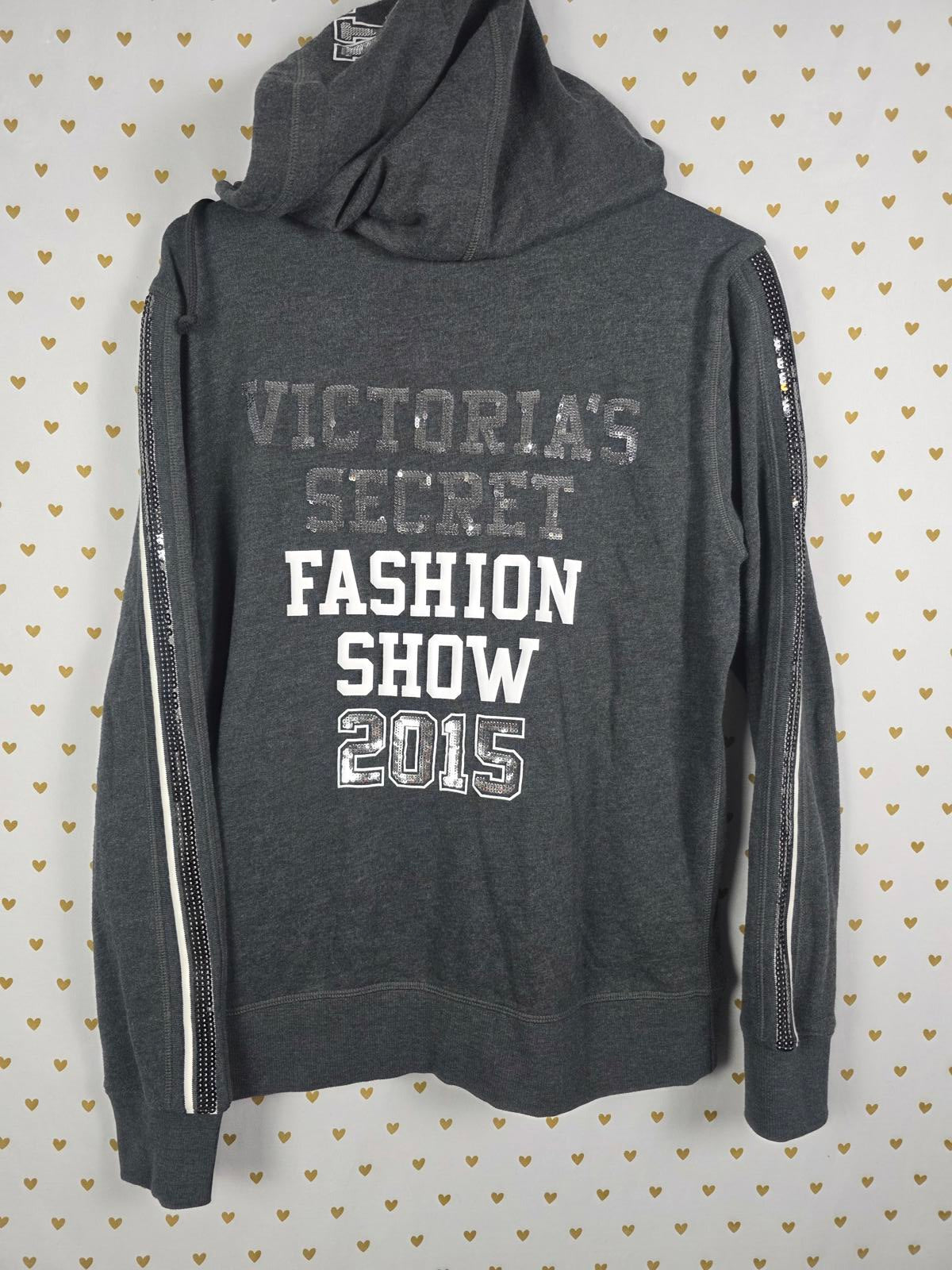 NWT Victoria's Secret 2015 NYC VS Fashion Show Bling Full Zip Hoodie Jacket MED