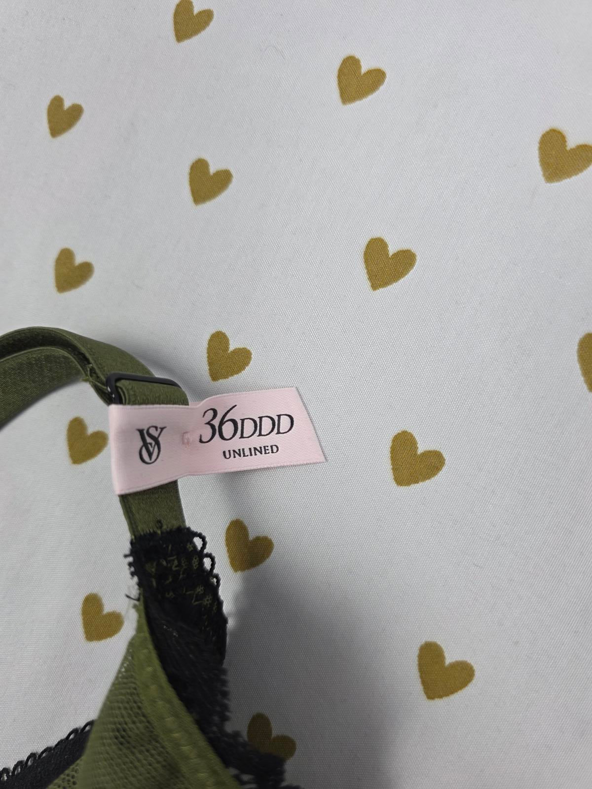 Victorias Secret Tease Unlined Demi Bra Balconette Polka Dot Green NEW NWT 36DDD