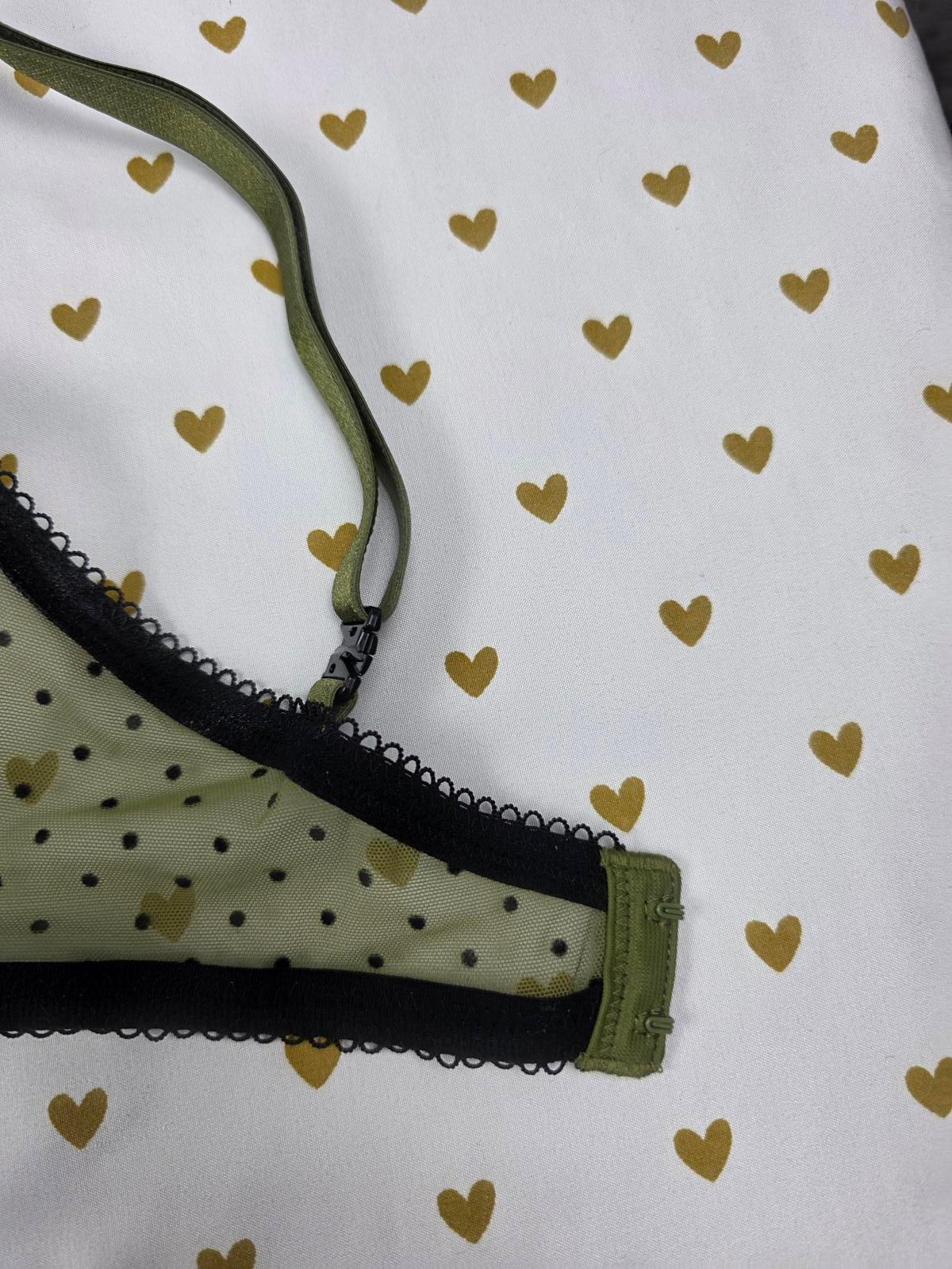 Victorias Secret Tease Unlined Demi Bra Balconette Polka Dot Green NEW NWT 32DDD