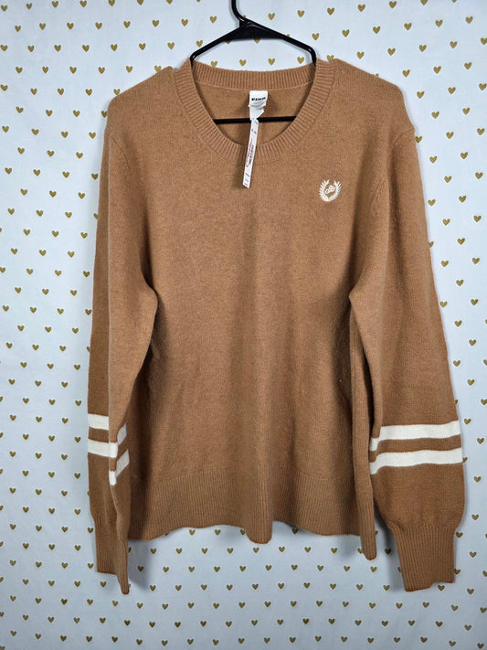 Victorias Secret Pink Collegiate Crewneck Sweater NEW NWT XL $60 Brown
