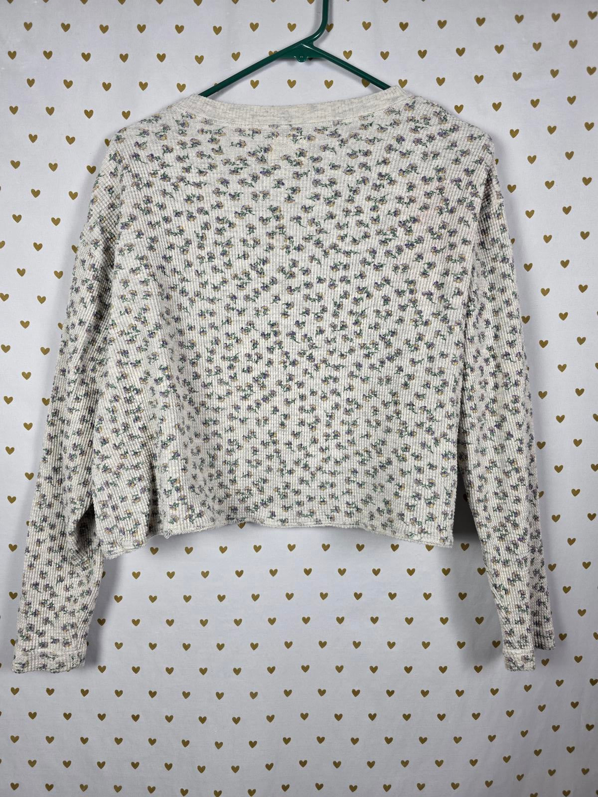 Victorias Secret SUPER RARE VINTAGE Waffle Knit Button long sleeve MEDIUM Cotton