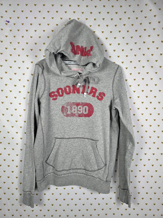 Victorias Secret Pink BOOMER SOONER Pullover embroidered hoodie sweater Large