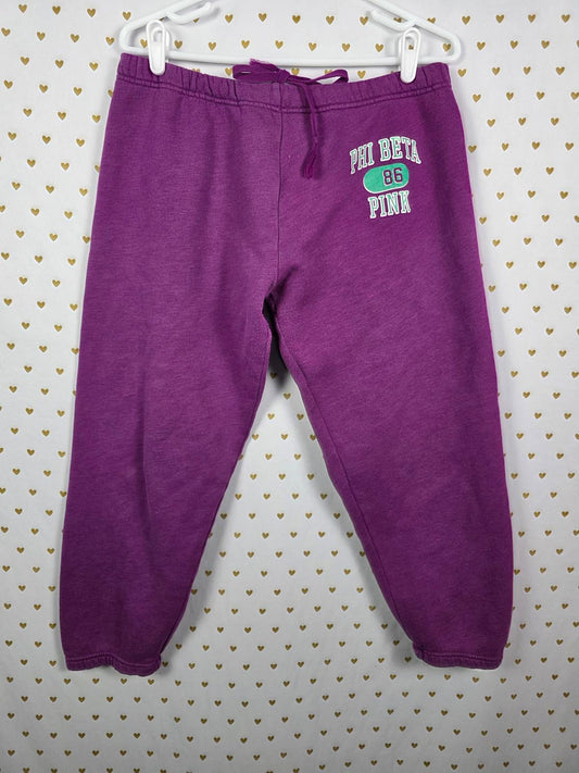 Victorias Secret PINK VINTAGE Purple PHI BETA PINK Y2k Joggers sweatpants MEDIUM