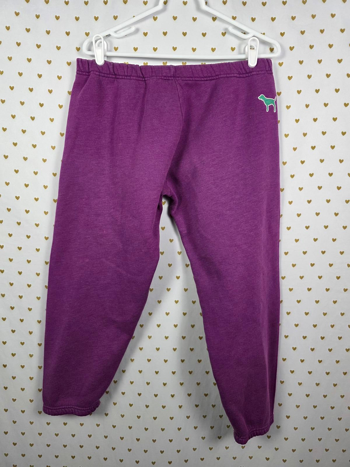 Victorias Secret PINK VINTAGE Purple PHI BETA PINK Y2k Joggers sweatpants MEDIUM
