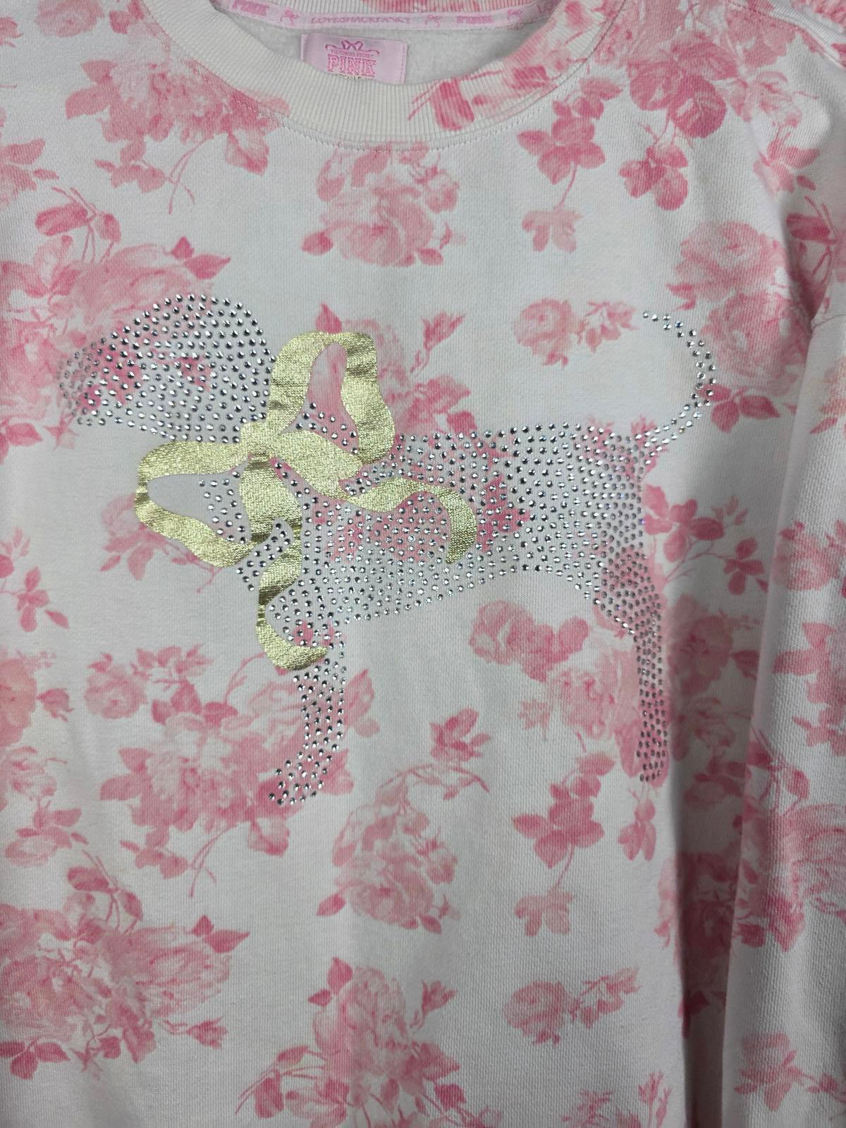 XL LoveShackFancy VS Pink Sweatpants BLING SET Sweatshirt Everblooming White