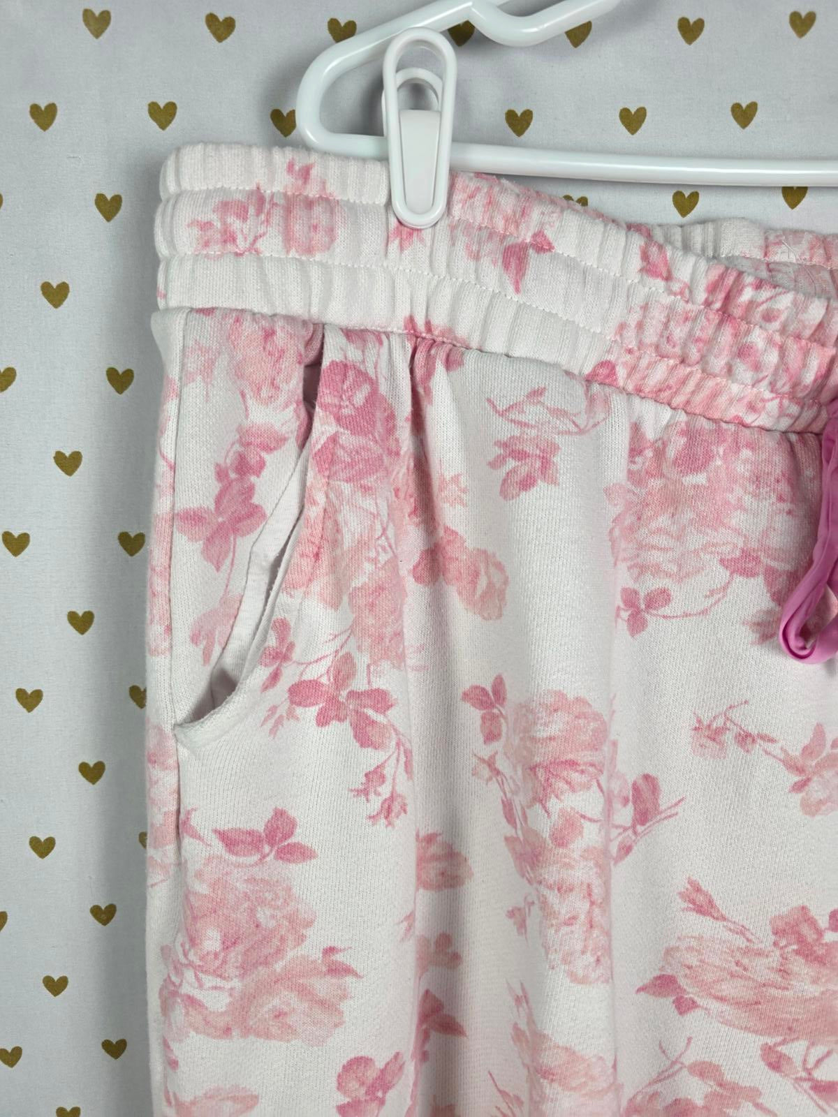 XL LoveShackFancy VS Pink Sweatpants BLING SET Sweatshirt Everblooming White