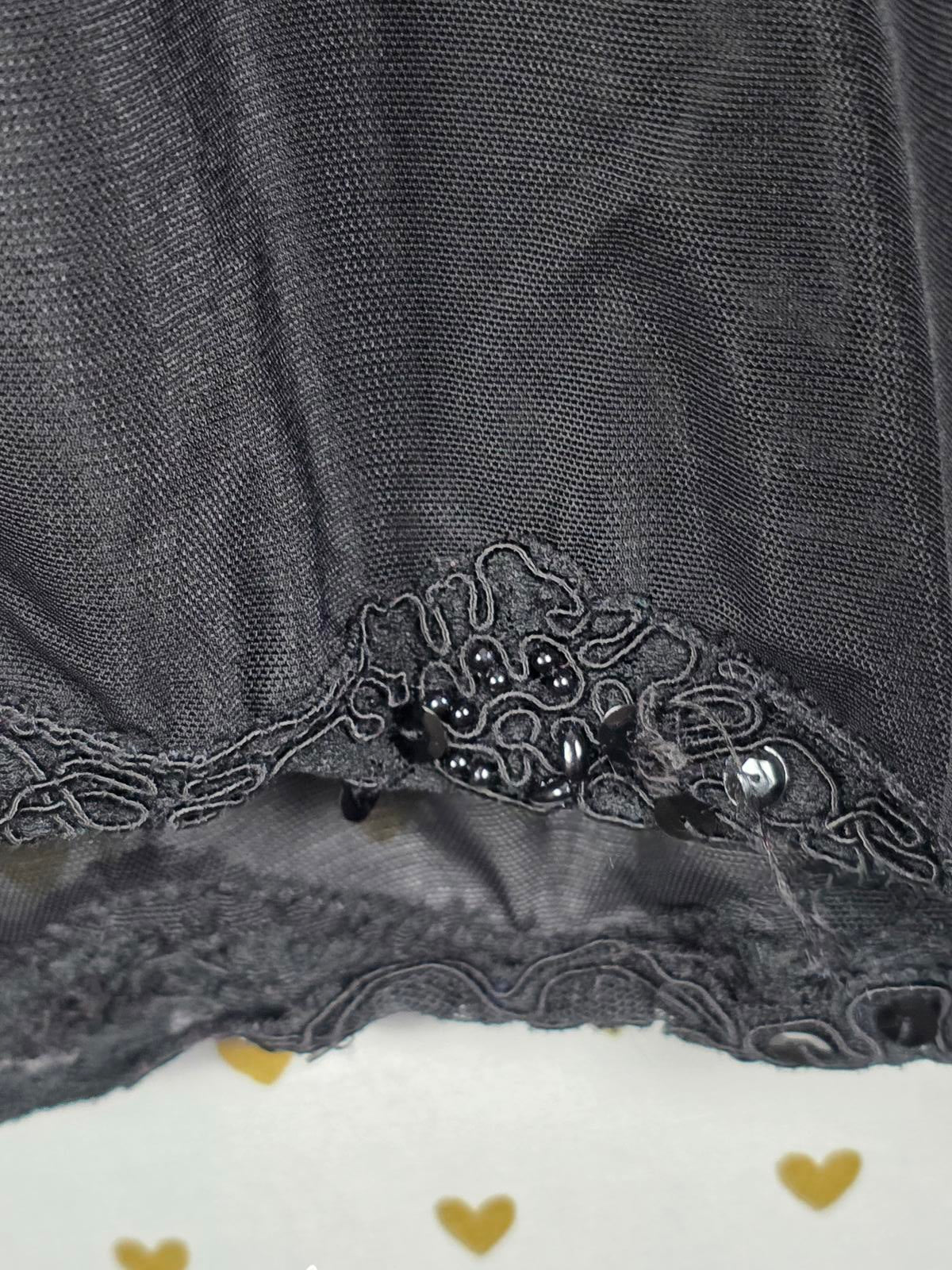 Victorias Secret VINTAGE Sheer Embellished BEADED Bling Open Side Slip Dress SM
