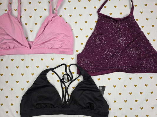 Victorias Secret Pink Lot of 3 LARGE Sexy Bralettes Bra Tops Tanks