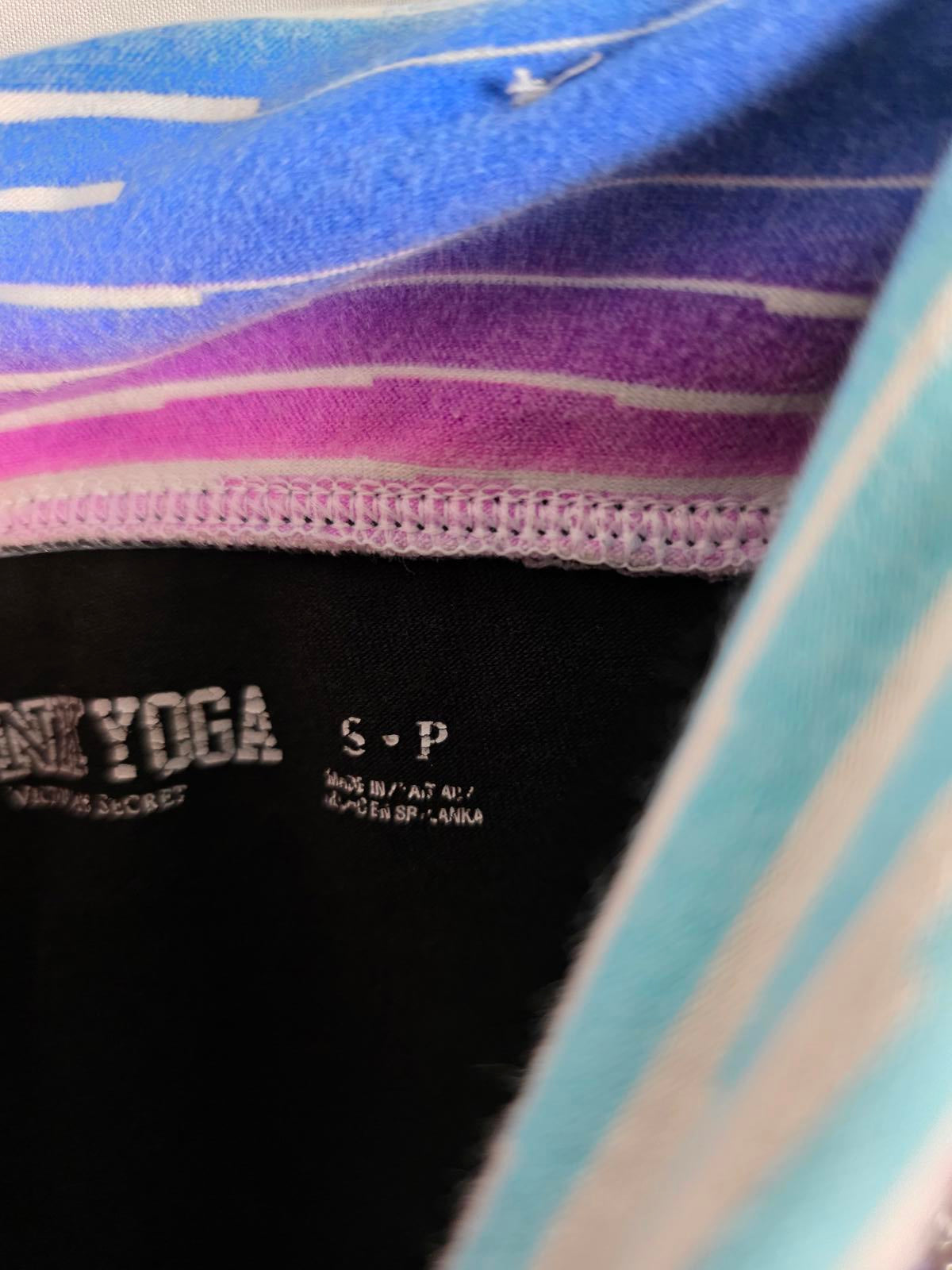 Victorias Secret PINK Striped Cropped Carpri Vintage Y2k FOLDOVER Yoga Pants SM