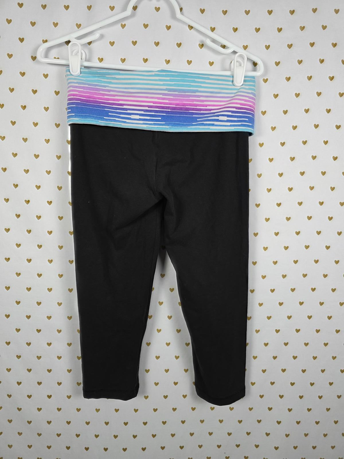 Victorias Secret PINK Striped Cropped Carpri Vintage Y2k FOLDOVER Yoga Pants SM