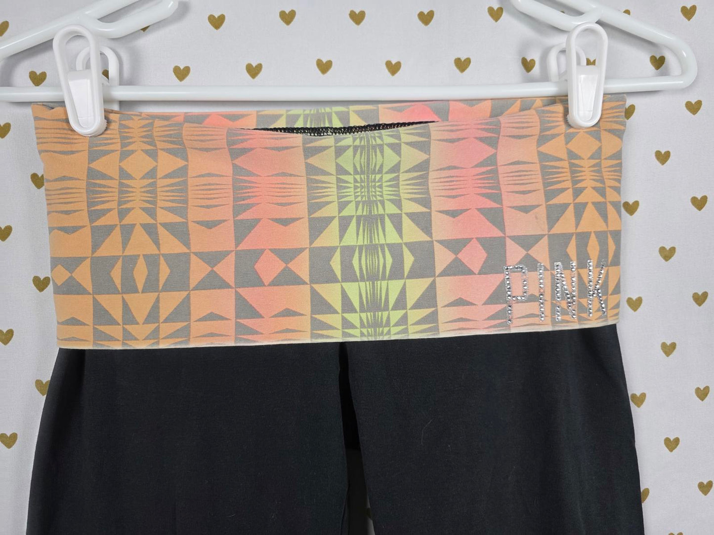 Victorias Secret PINK Aztec Foldover Capri vintage Leggings Yoga Pants XS