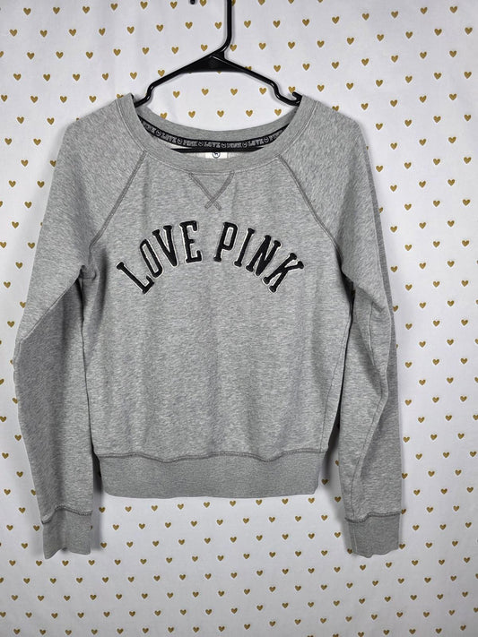 Victorias Secret Pink Dual Sided Vintage Sweater Y2k Small Long Sleeve Grey