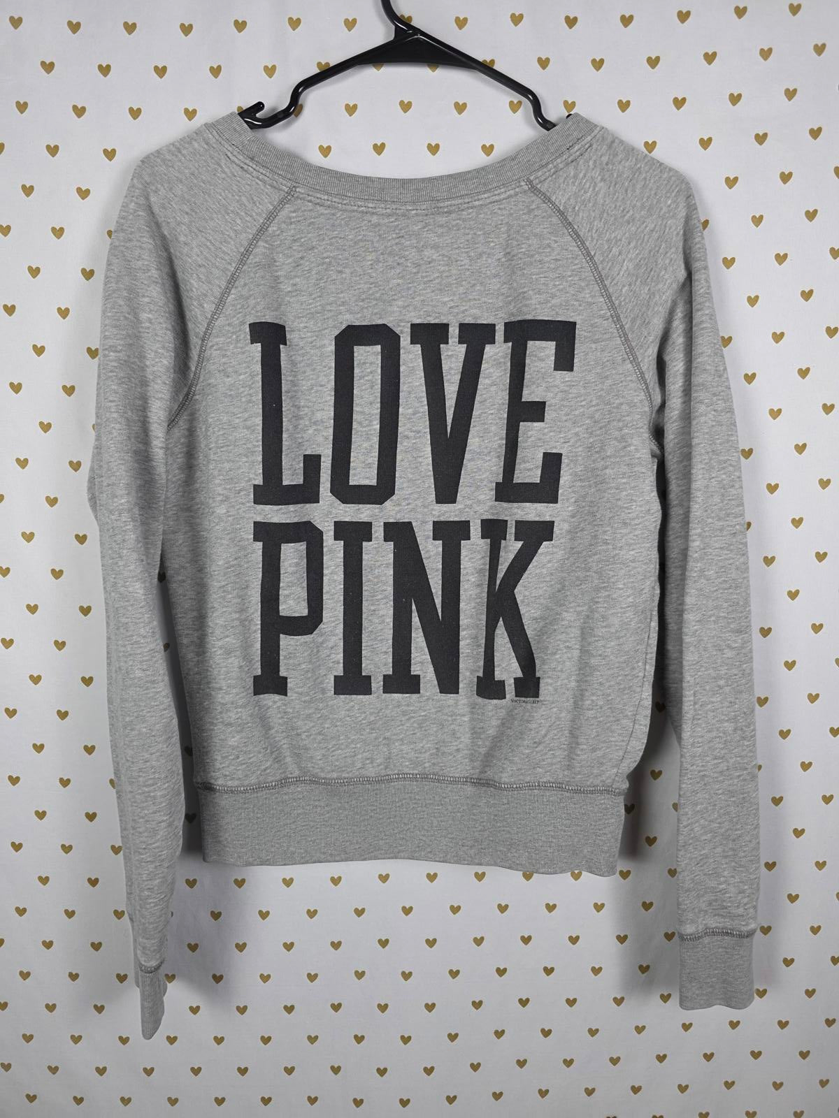 Victorias Secret Pink Dual Sided Vintage Sweater Y2k Small Long Sleeve Grey