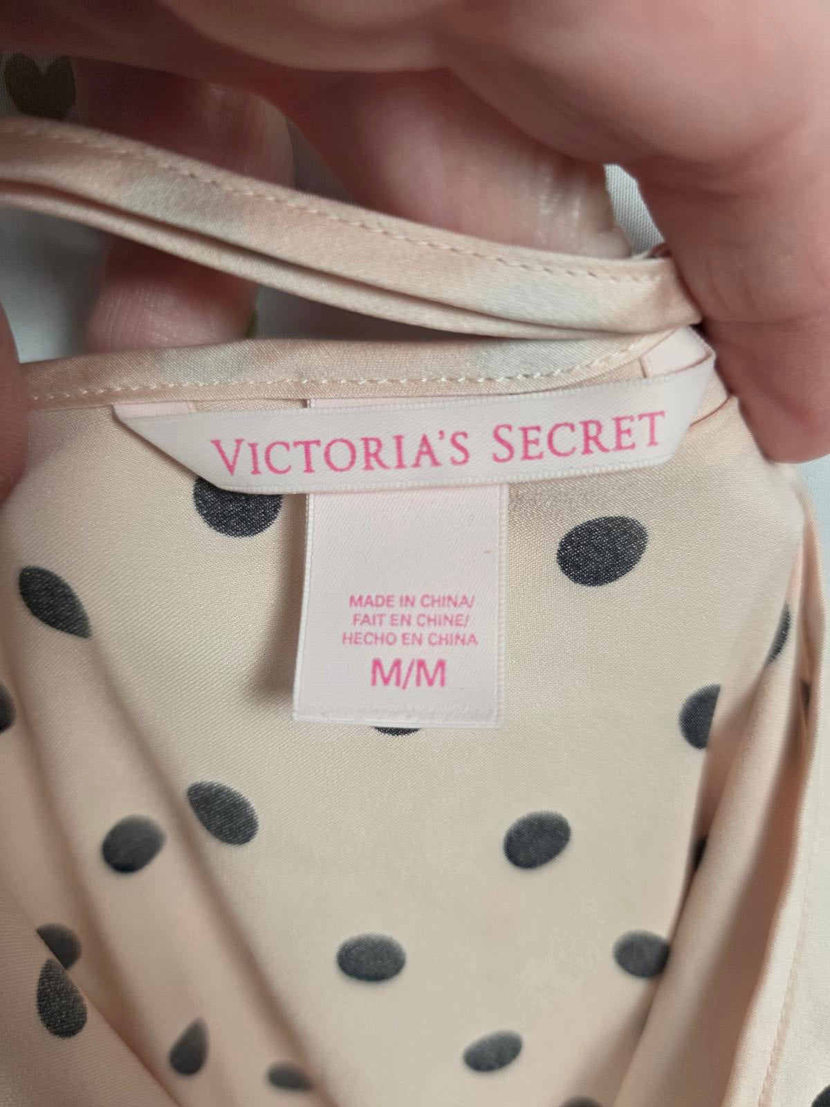 Victorias Secret Sexy POLKA DOT Romper Lingerie Sleep Nightie Outfit MEDIUM Pink