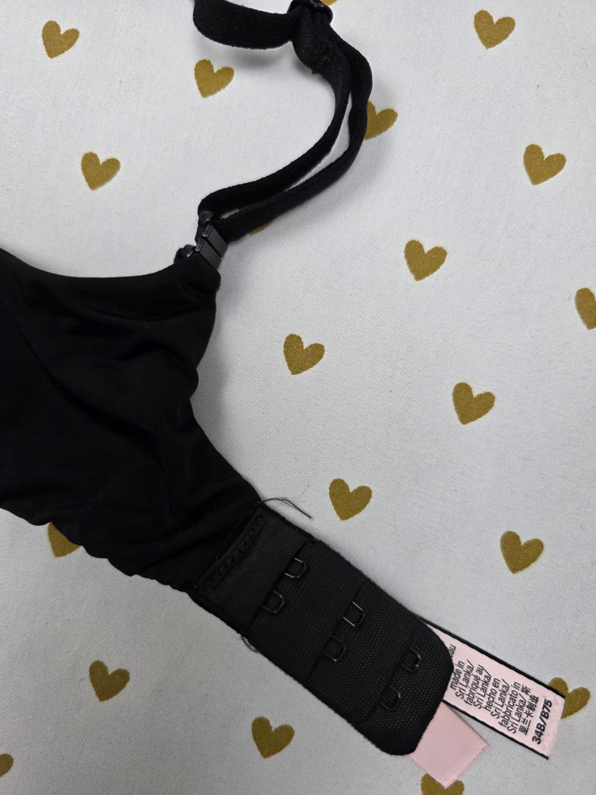 Victorias Secret T Shirt Lightly Lined Black Demi Balconette Bra 34B