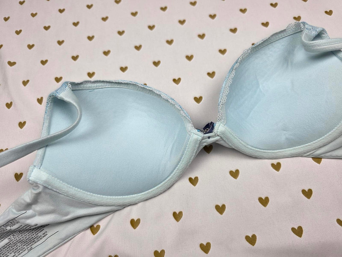 Victoria's Secret BODY BY VICTORIA PUSH UP BRA 34B Blue lace
